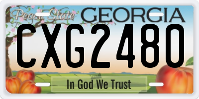 GA license plate CXG2480