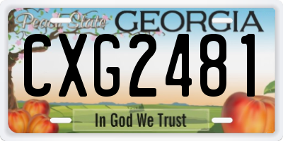GA license plate CXG2481