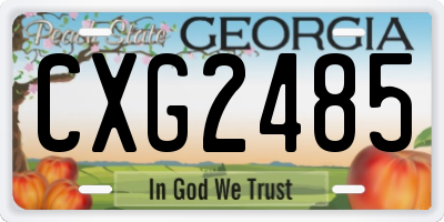 GA license plate CXG2485