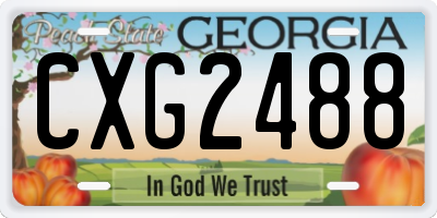 GA license plate CXG2488