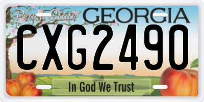 GA license plate CXG2490