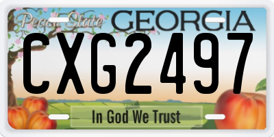 GA license plate CXG2497