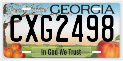 GA license plate CXG2498