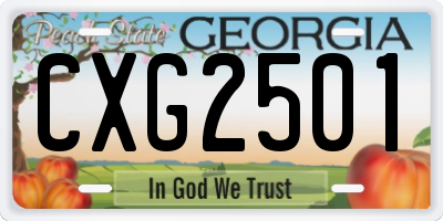 GA license plate CXG2501