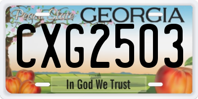 GA license plate CXG2503