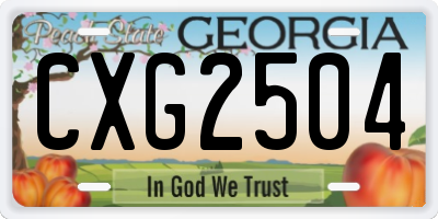 GA license plate CXG2504
