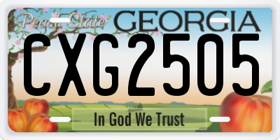 GA license plate CXG2505