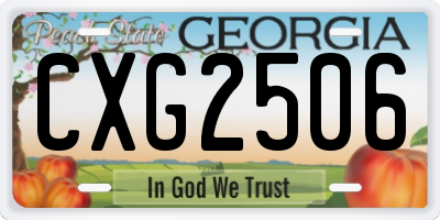 GA license plate CXG2506