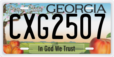 GA license plate CXG2507