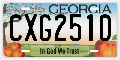 GA license plate CXG2510