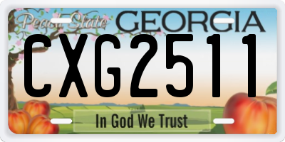 GA license plate CXG2511