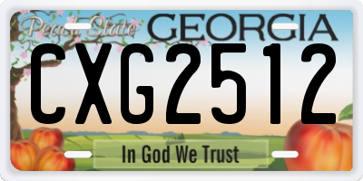 GA license plate CXG2512