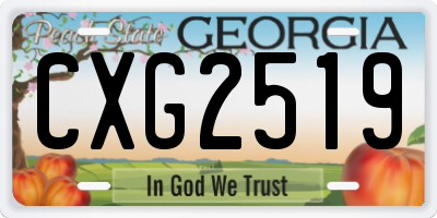 GA license plate CXG2519