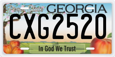 GA license plate CXG2520