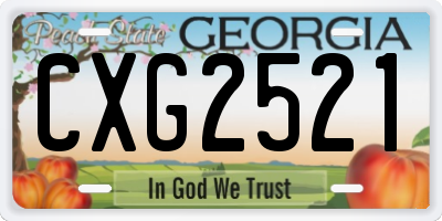GA license plate CXG2521
