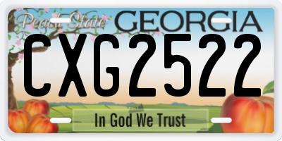 GA license plate CXG2522