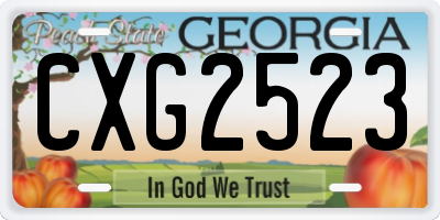 GA license plate CXG2523