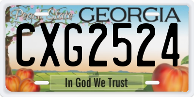 GA license plate CXG2524