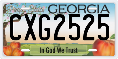 GA license plate CXG2525