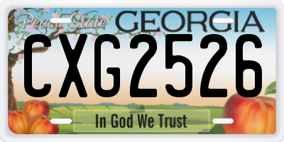 GA license plate CXG2526