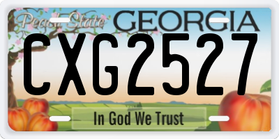 GA license plate CXG2527