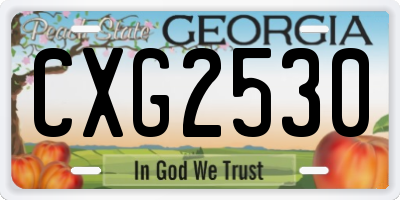 GA license plate CXG2530