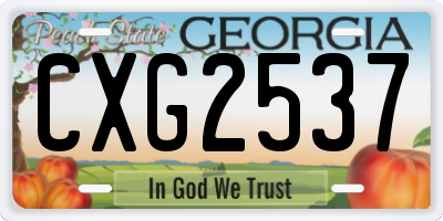 GA license plate CXG2537