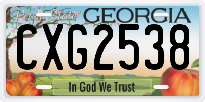 GA license plate CXG2538