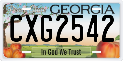 GA license plate CXG2542