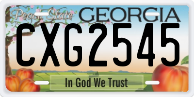 GA license plate CXG2545