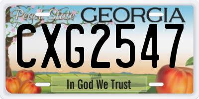 GA license plate CXG2547