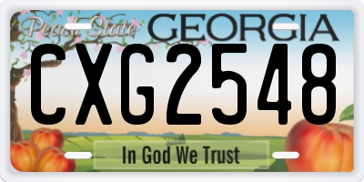 GA license plate CXG2548