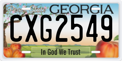 GA license plate CXG2549