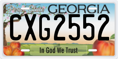 GA license plate CXG2552