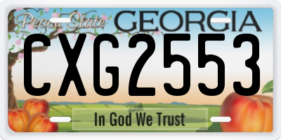 GA license plate CXG2553