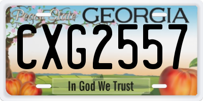 GA license plate CXG2557