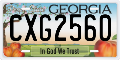 GA license plate CXG2560