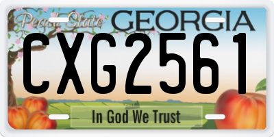GA license plate CXG2561