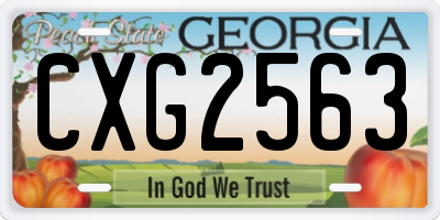 GA license plate CXG2563