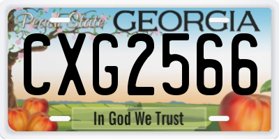 GA license plate CXG2566