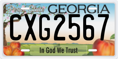 GA license plate CXG2567