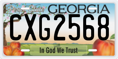 GA license plate CXG2568