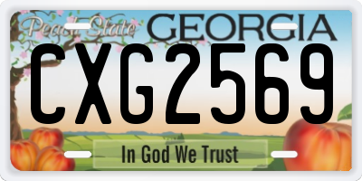 GA license plate CXG2569