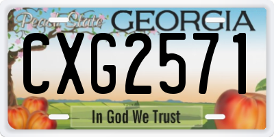 GA license plate CXG2571