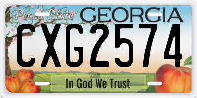 GA license plate CXG2574