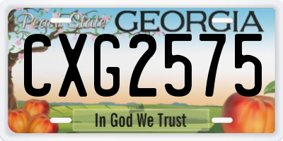 GA license plate CXG2575