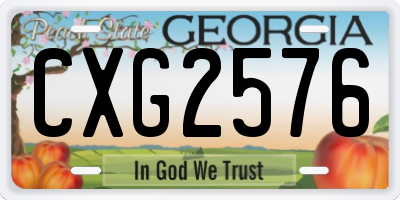GA license plate CXG2576