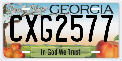 GA license plate CXG2577