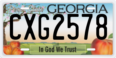 GA license plate CXG2578