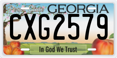 GA license plate CXG2579